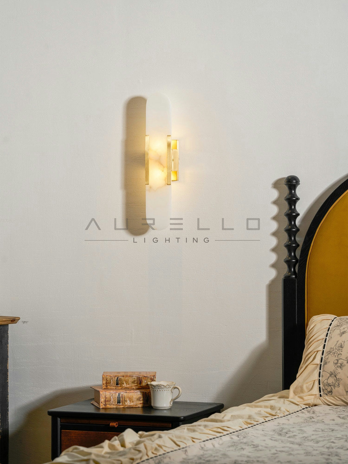 Oblong Alabaster Wall Sconce