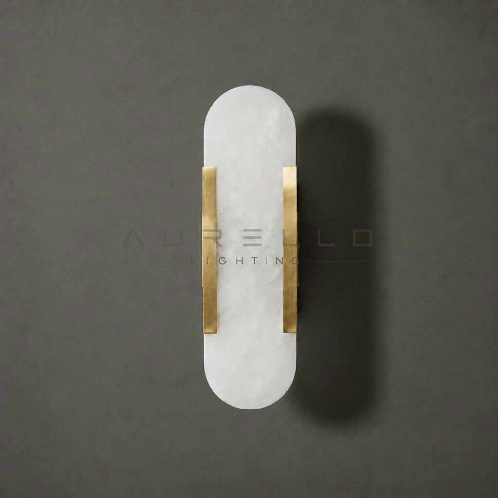 Oblong Alabaster Wall Sconce