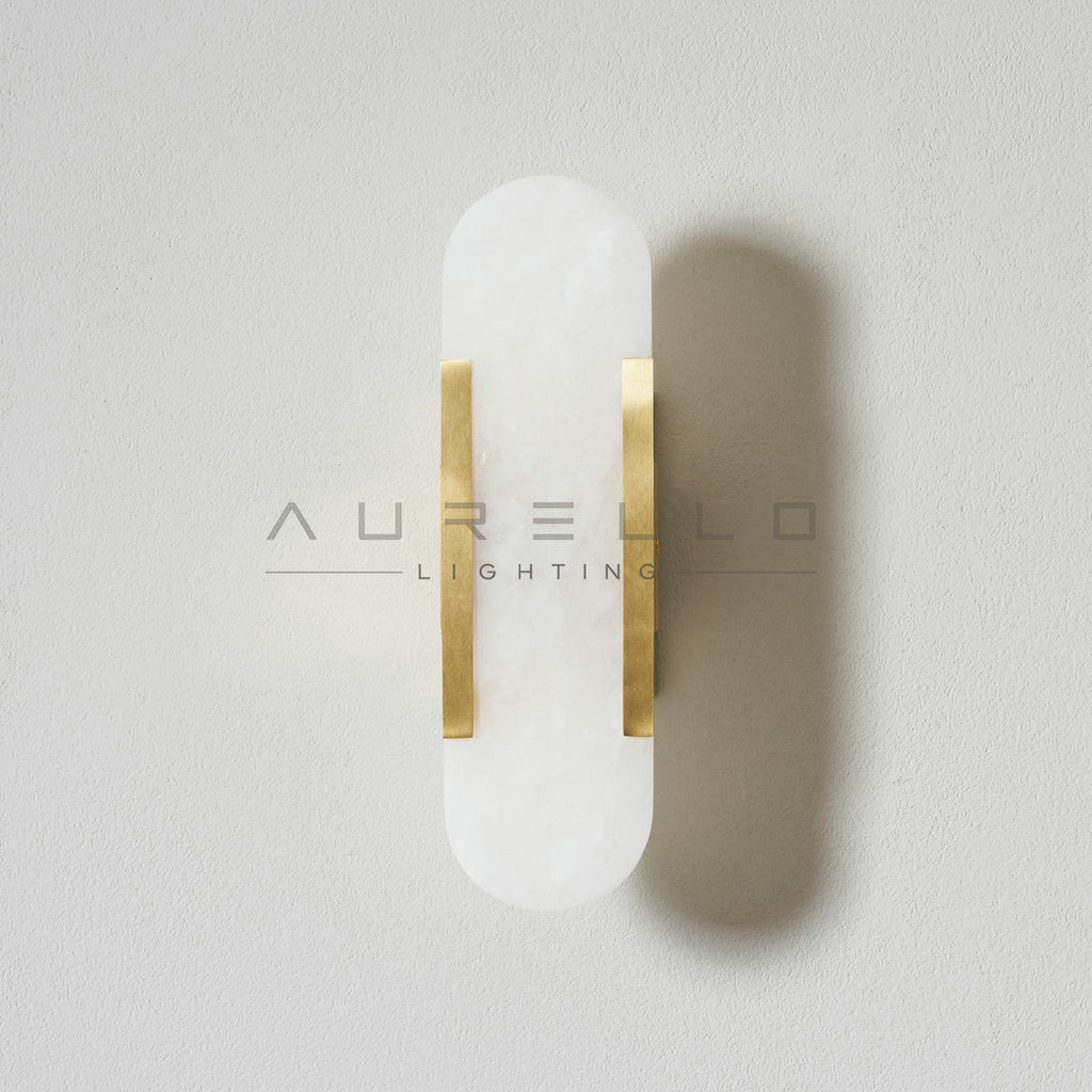 Oblong Alabaster Wall Sconce