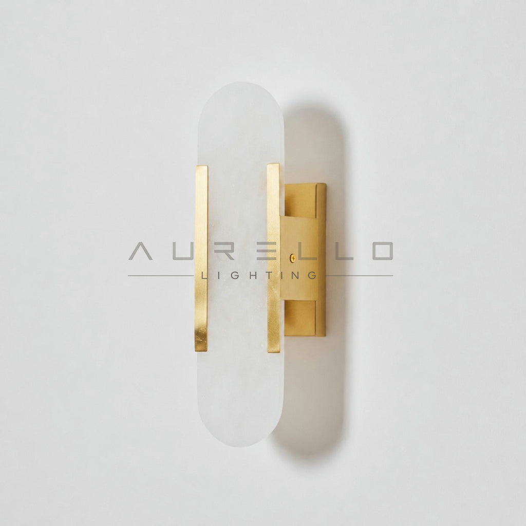Oblong Alabaster Wall Sconce