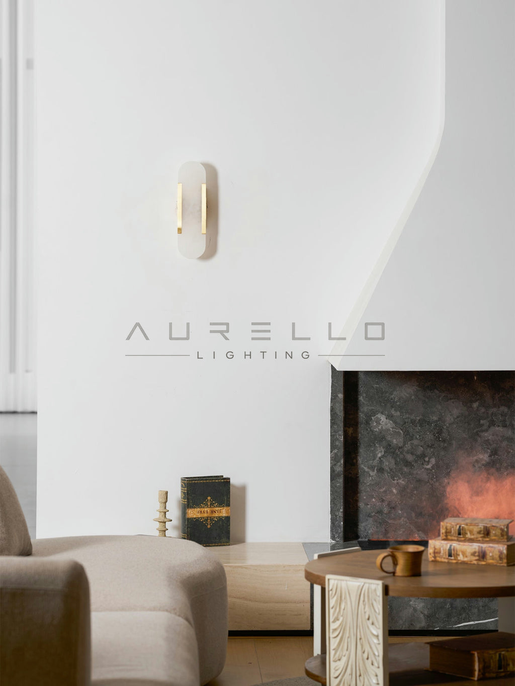 Oblong Alabaster Wall Sconce
