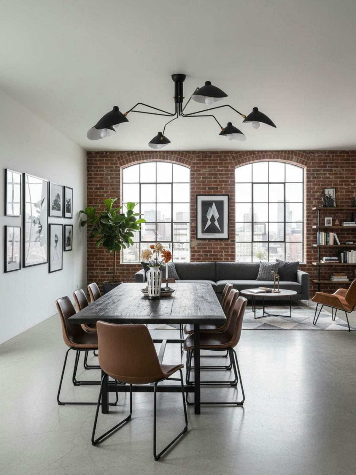 Multi-Arm Spider Ceiling Light A
