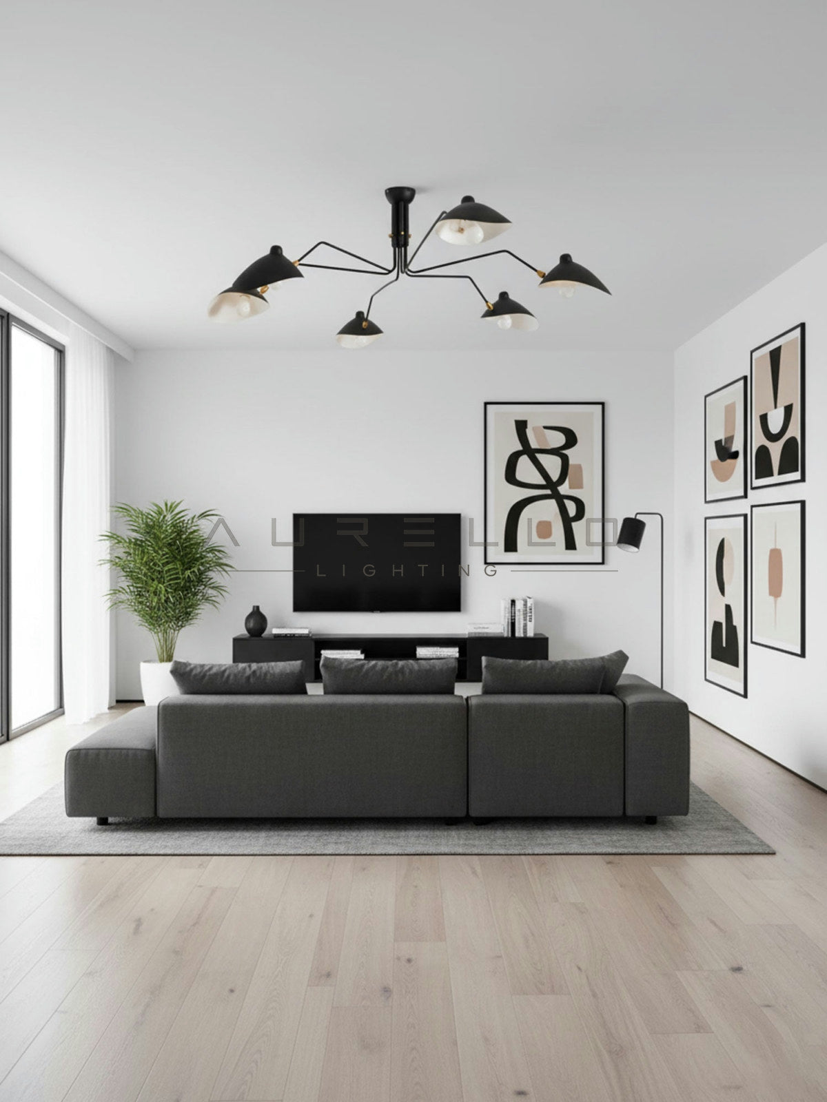Multi-Arm Spider Ceiling Light A