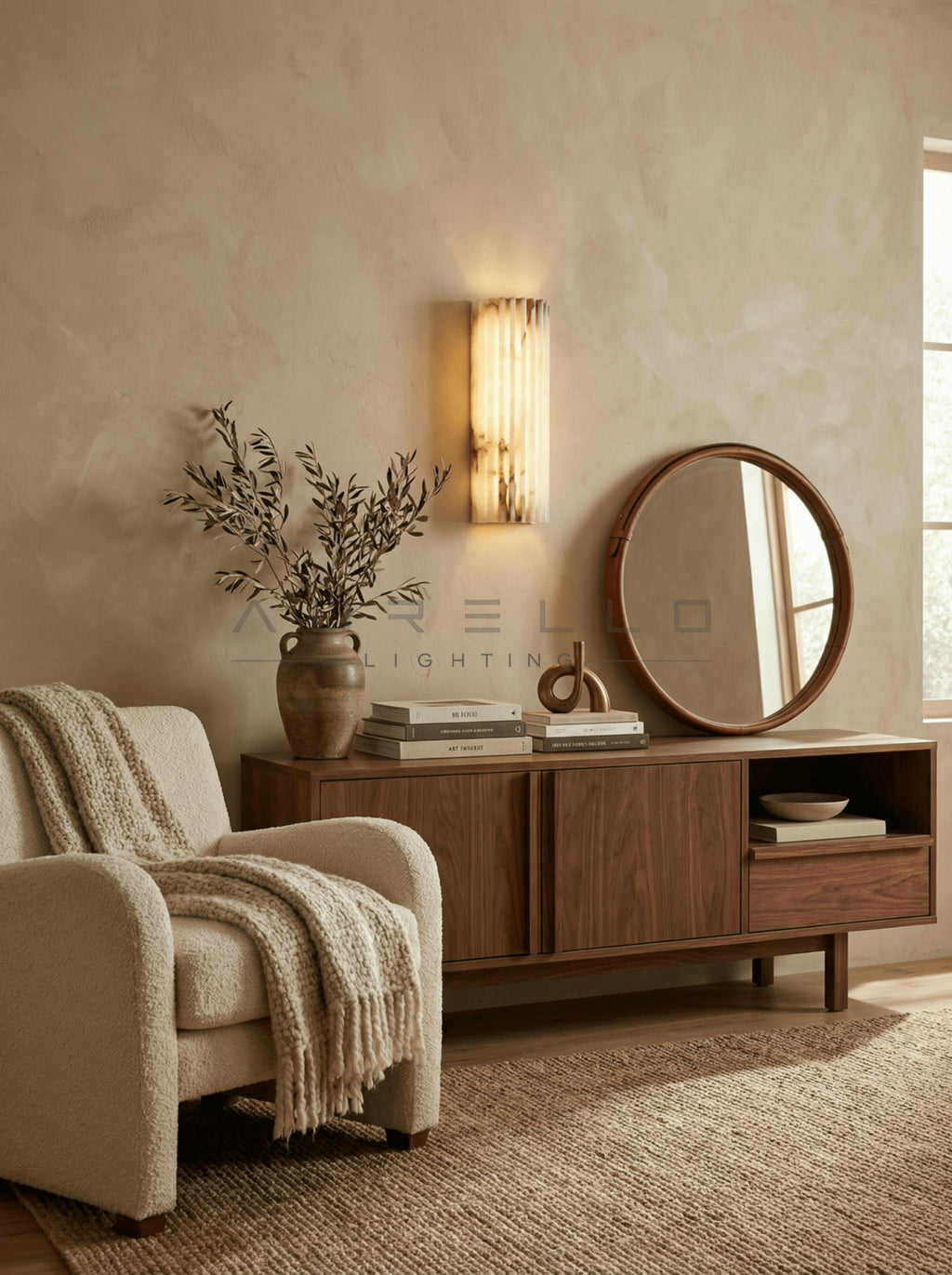 Alvia Alabaster Wall Light