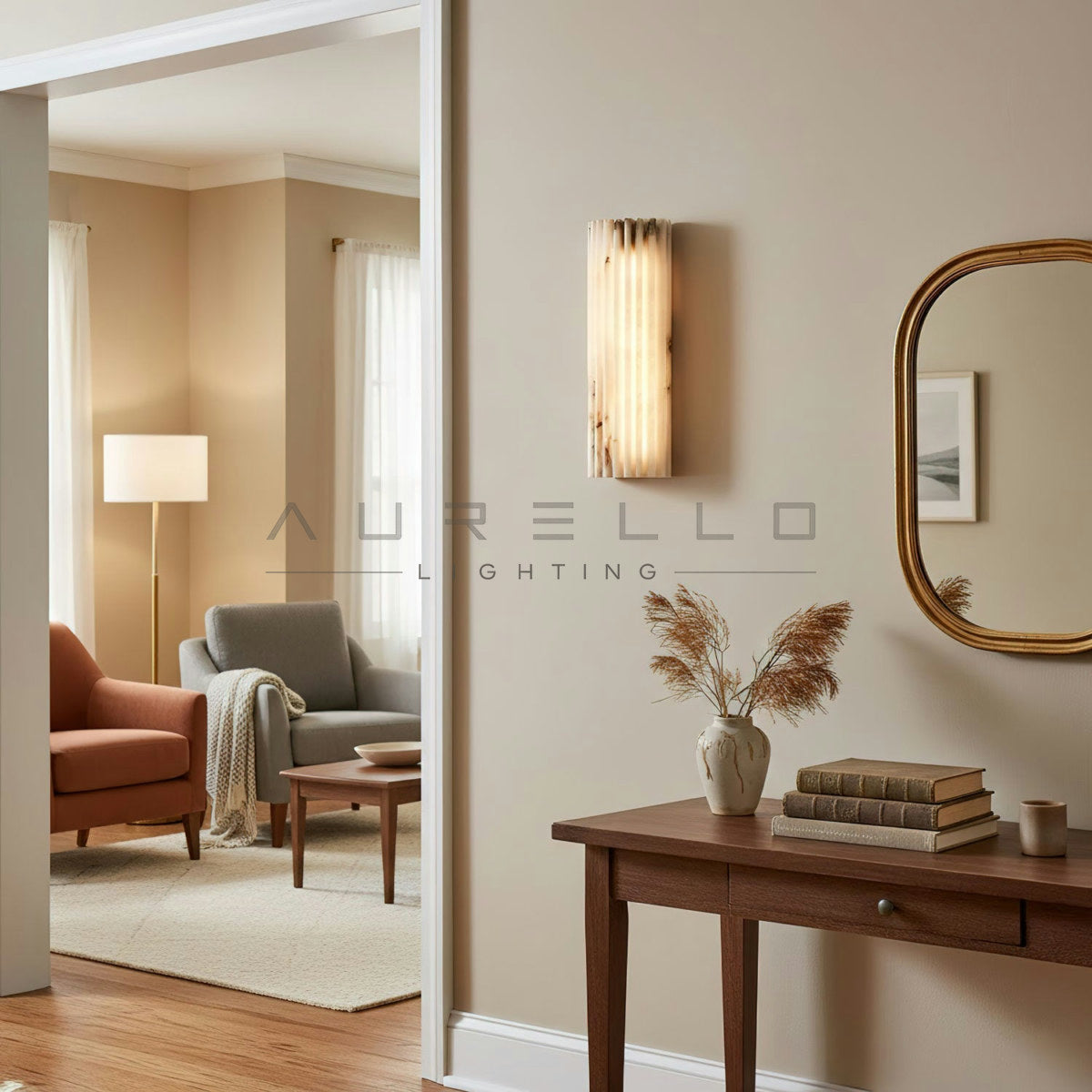 Alvia Alabaster Wall Light