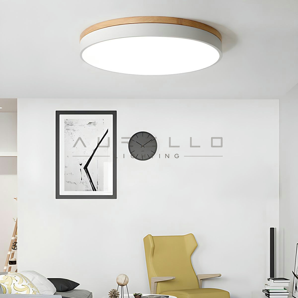 Zara Circular Wood Ceiling Lamp