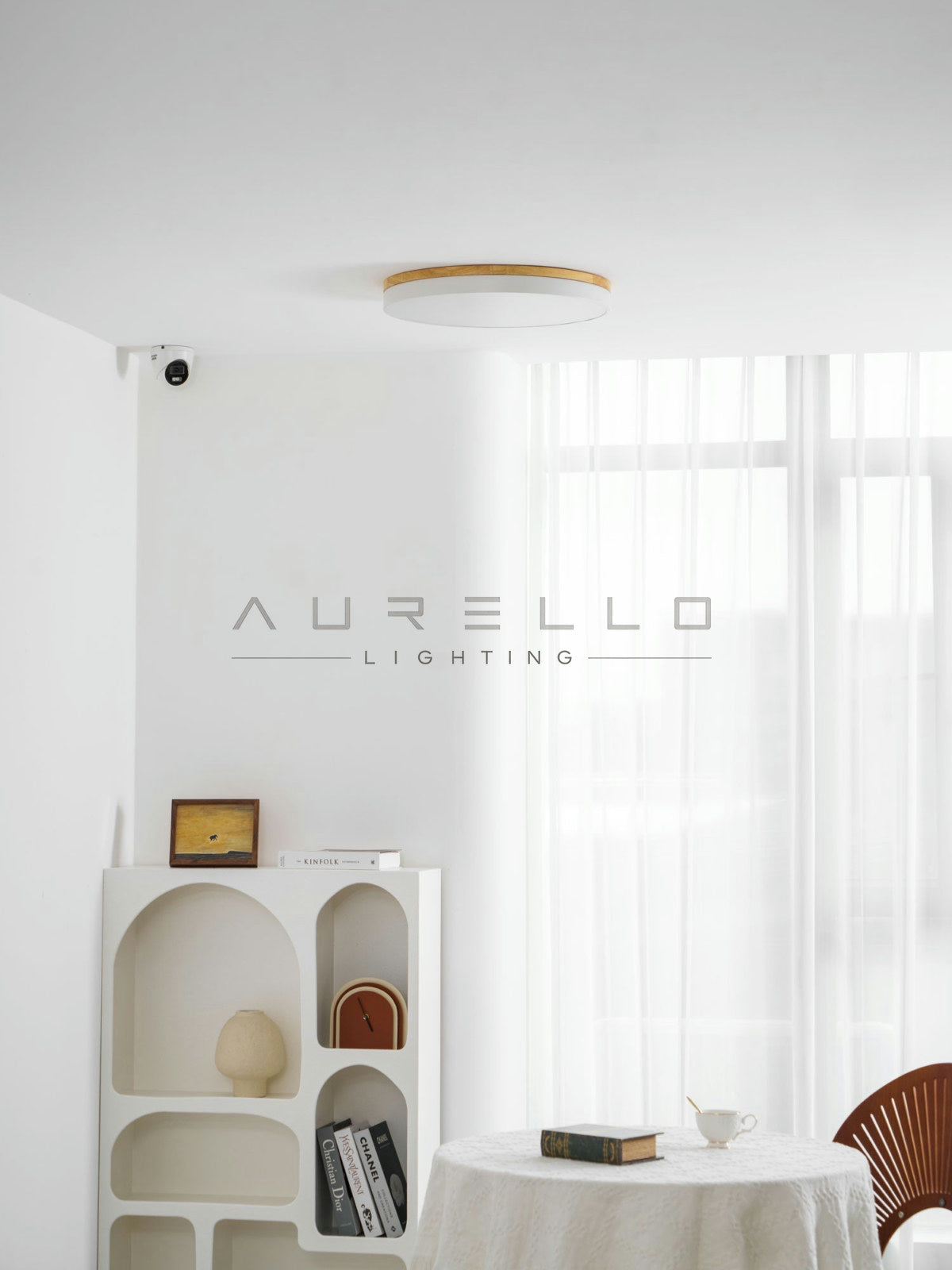 Zara Circular Wood Ceiling Lamp