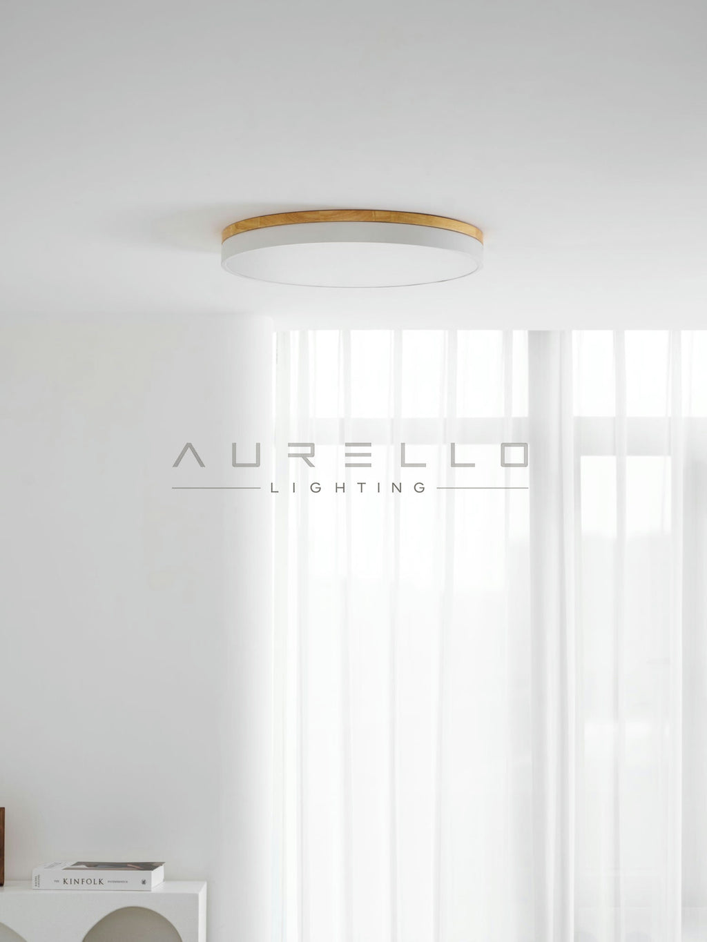 Zara Circular Wood Ceiling Lamp