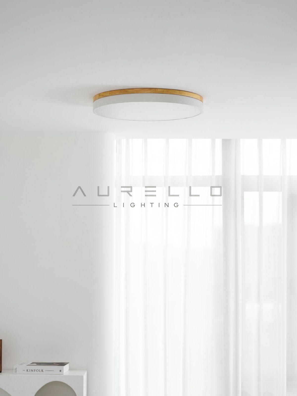 Zara Circular Wood Ceiling Lamp