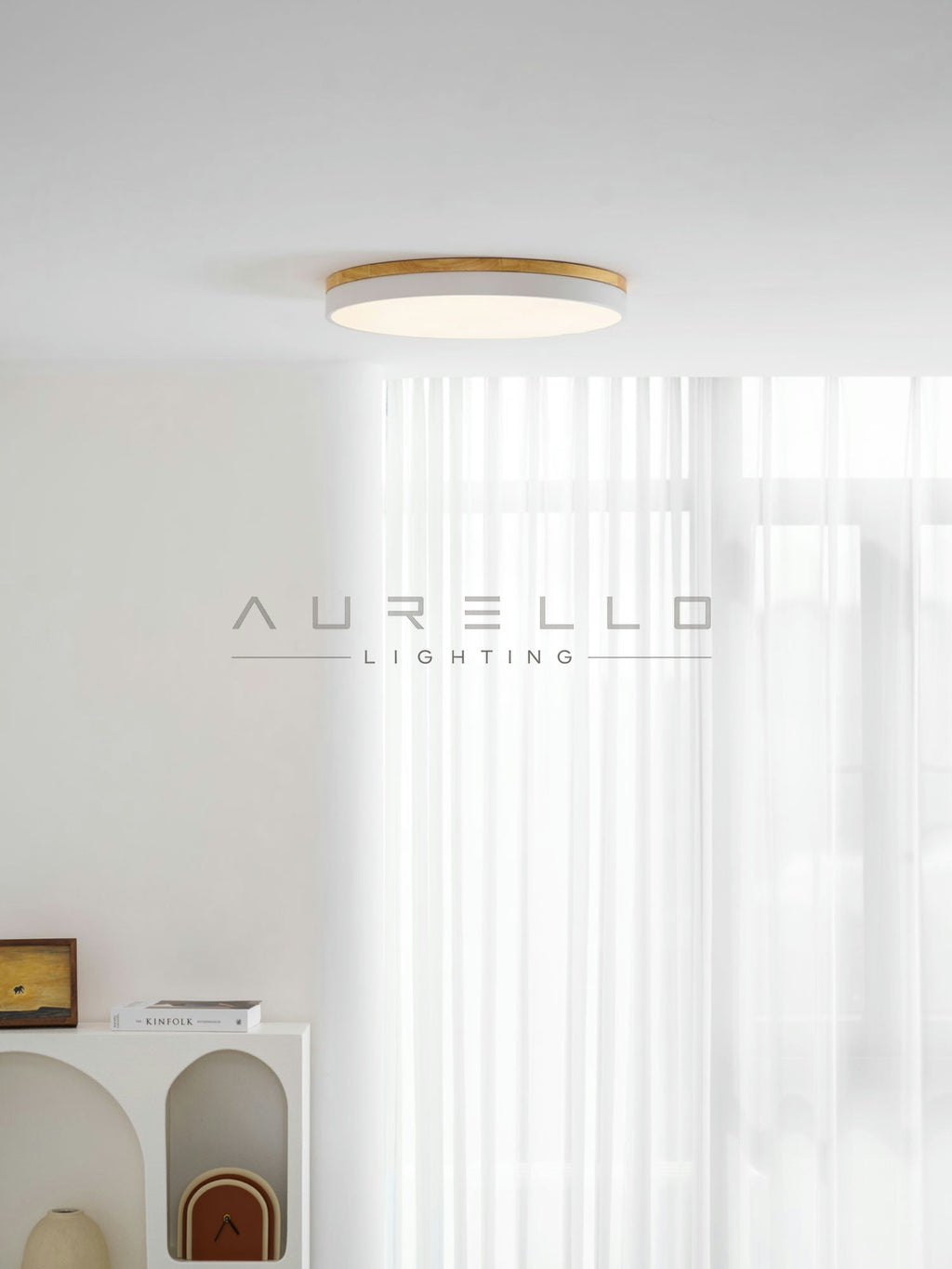 Zara Circular Wood Ceiling Lamp