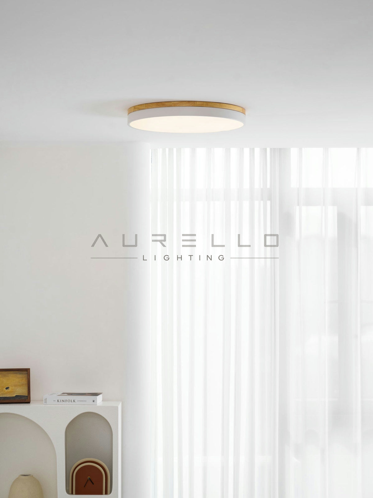 Zara Circular Wood Ceiling Lamp
