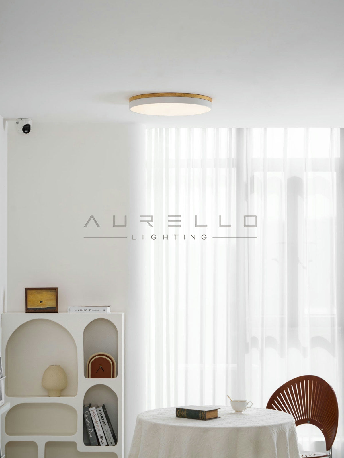 Zara Circular Wood Ceiling Lamp