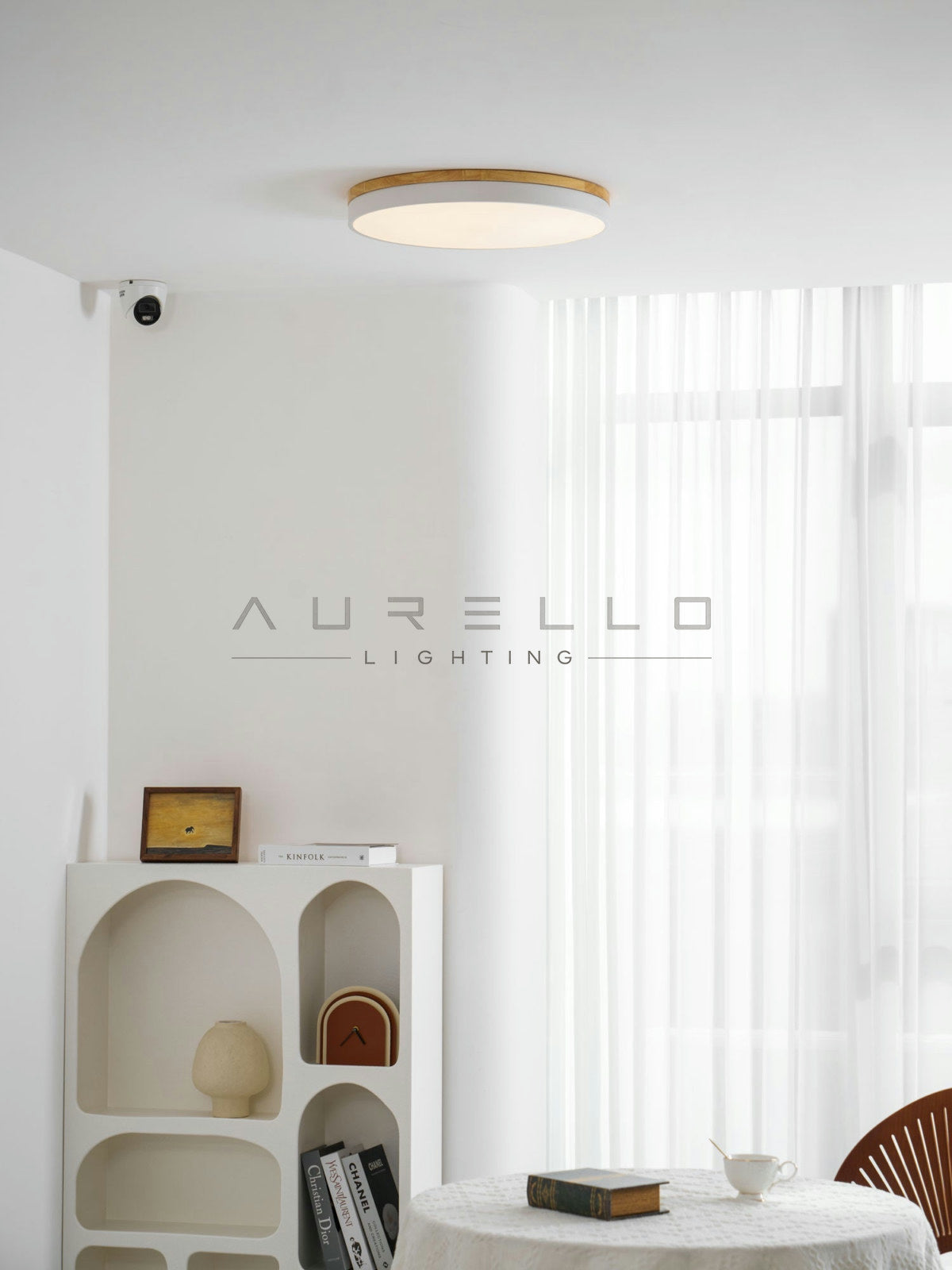 Zara Circular Wood Ceiling Lamp