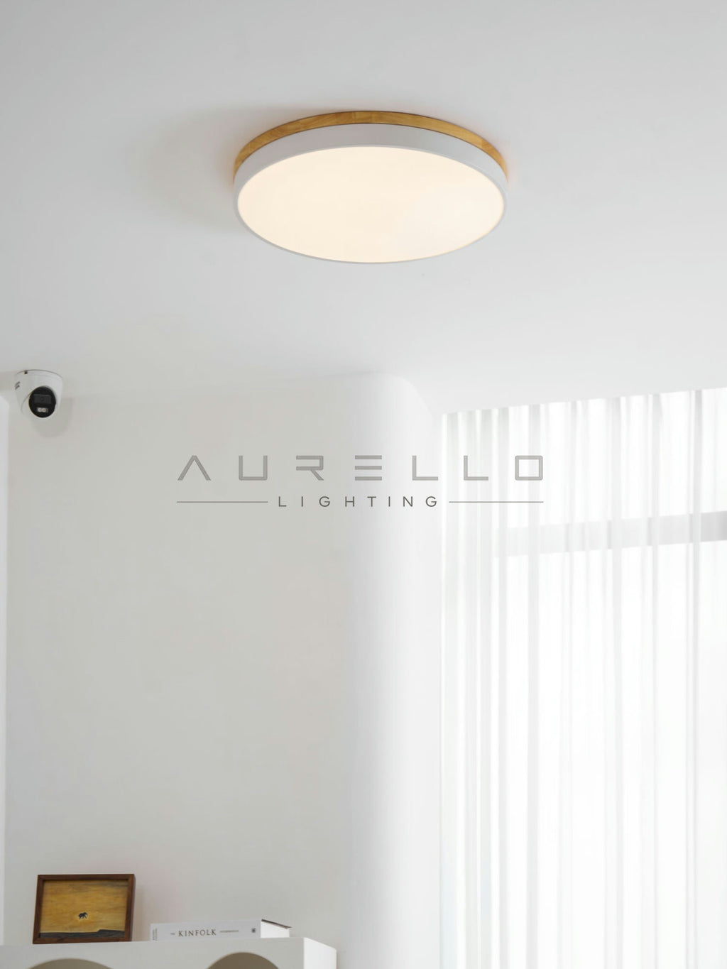 Zara Circular Wood Ceiling Lamp