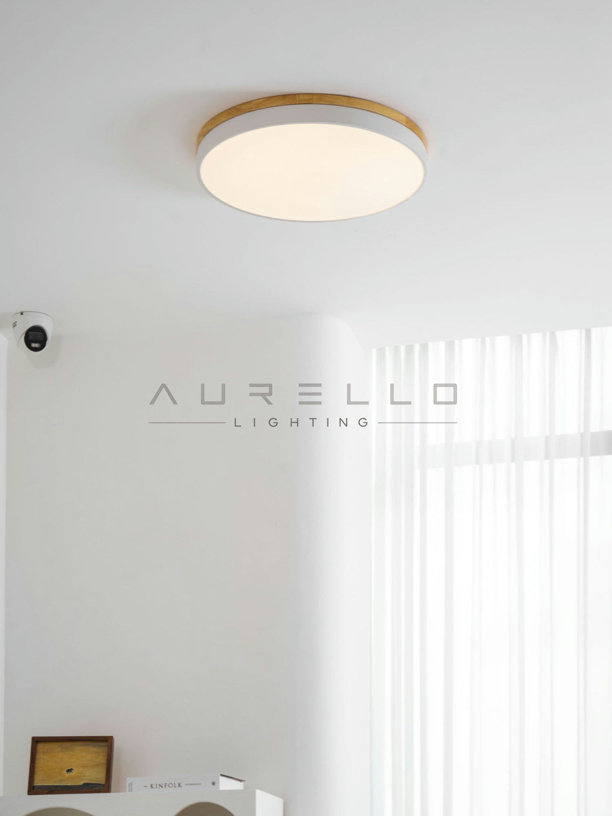 Zara Circular Wood Ceiling Lamp