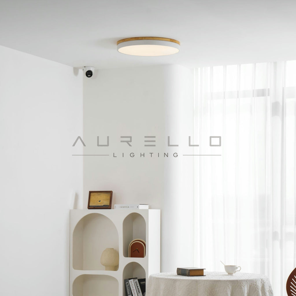 Zara Circular Wood Ceiling Lamp