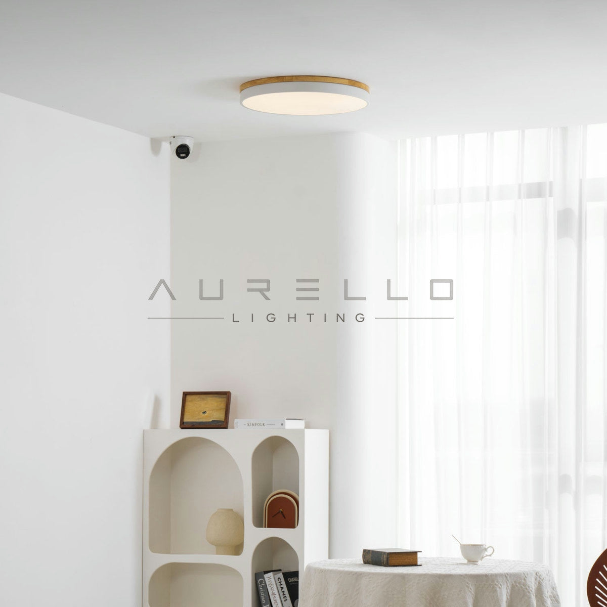 Zara Circular Wood Ceiling Lamp