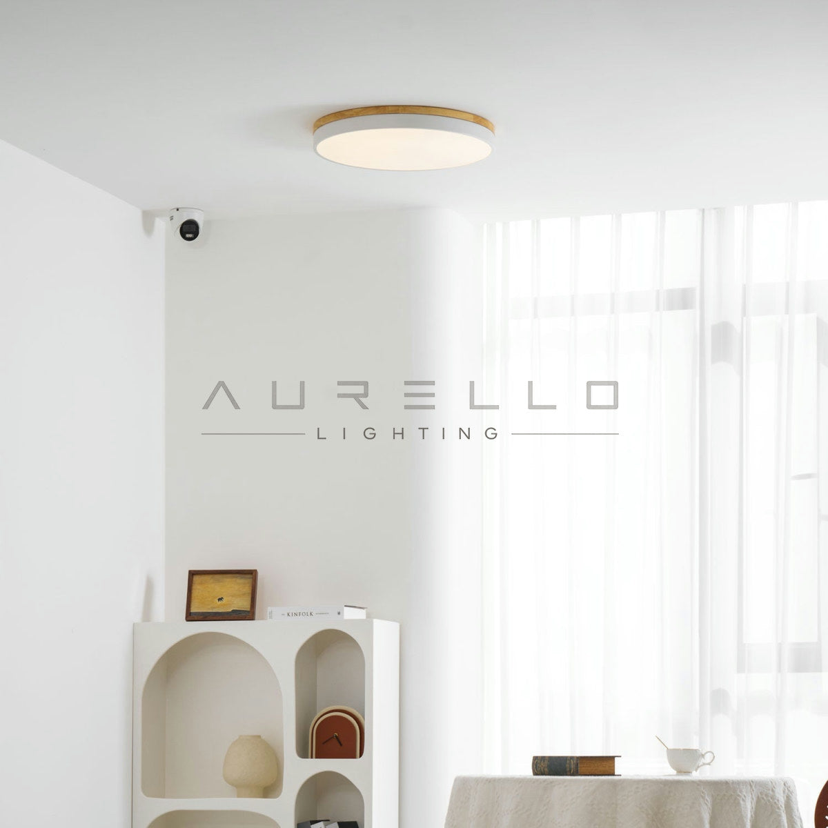 Zara Circular Wood Ceiling Lamp