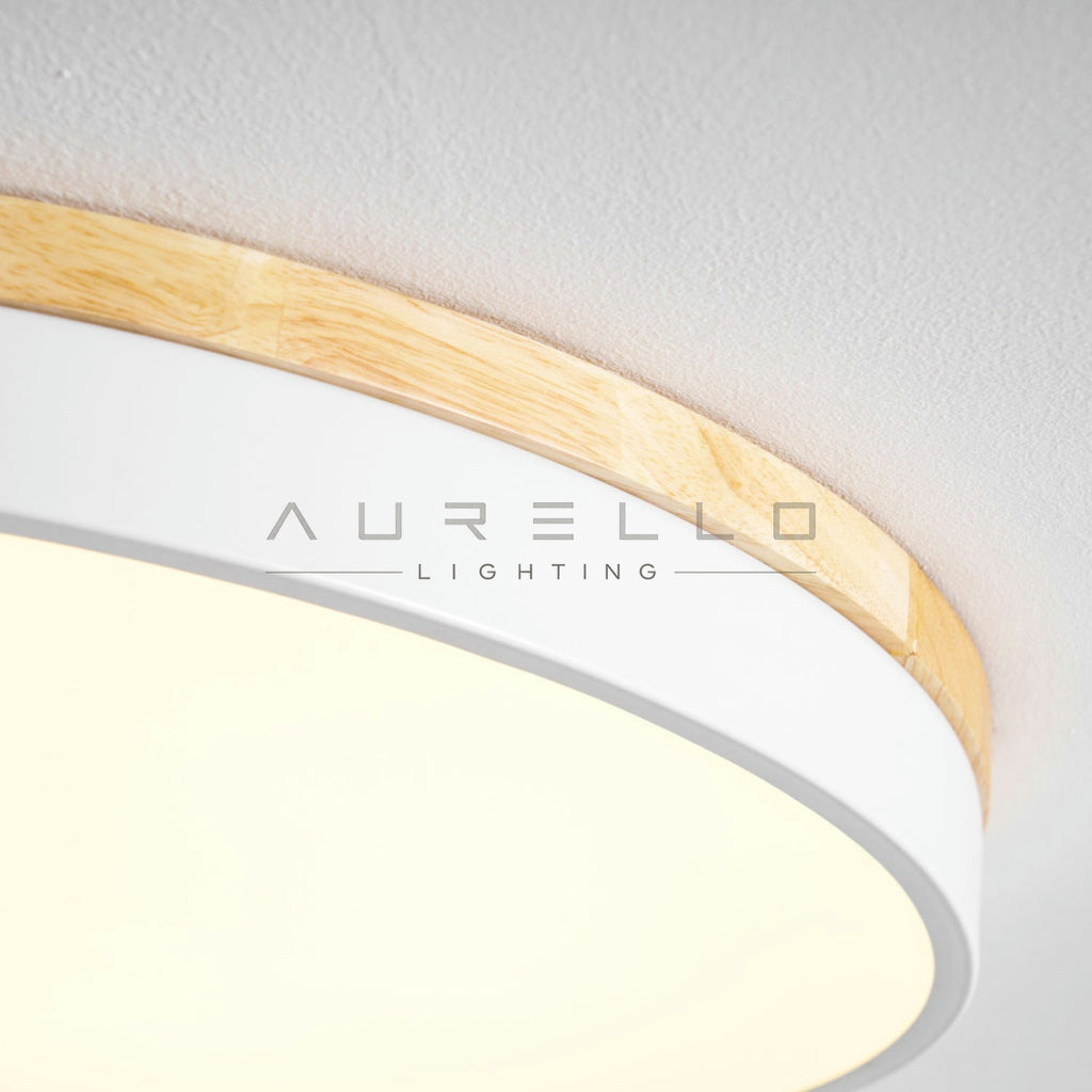 Zara Circular Wood Ceiling Lamp
