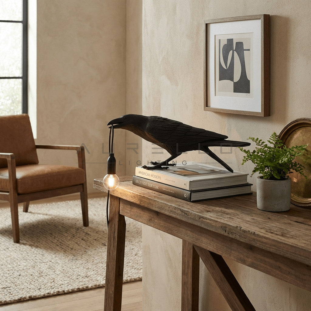 Raven Resin Table Lamp