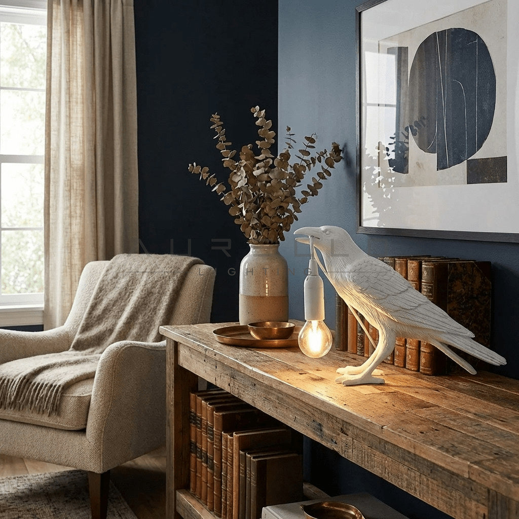 Raven Resin Table Lamp