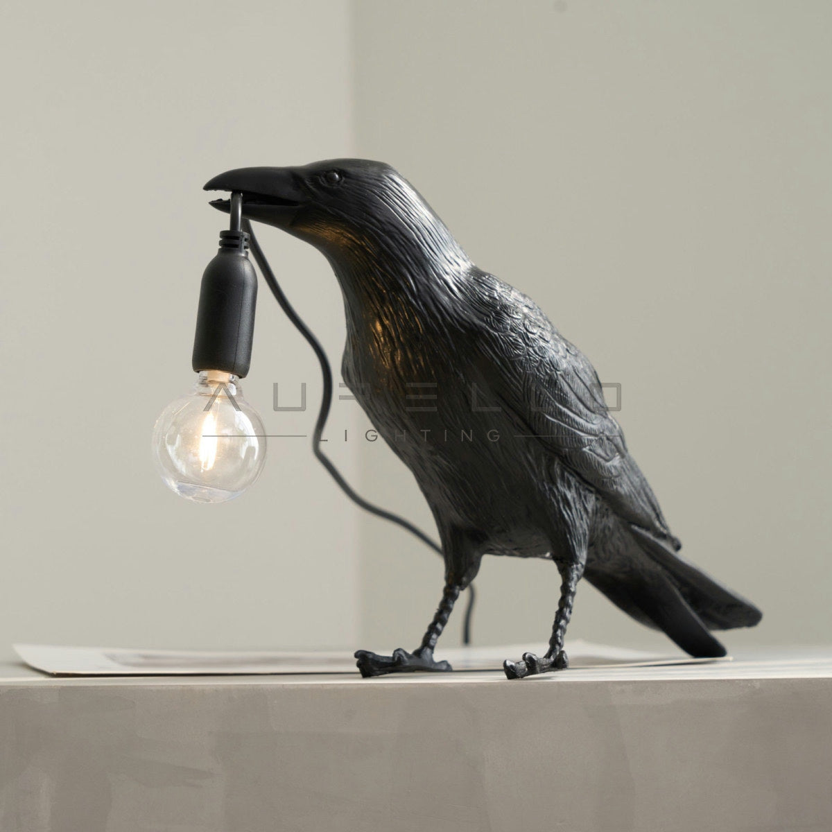Raven Resin Table Lamp