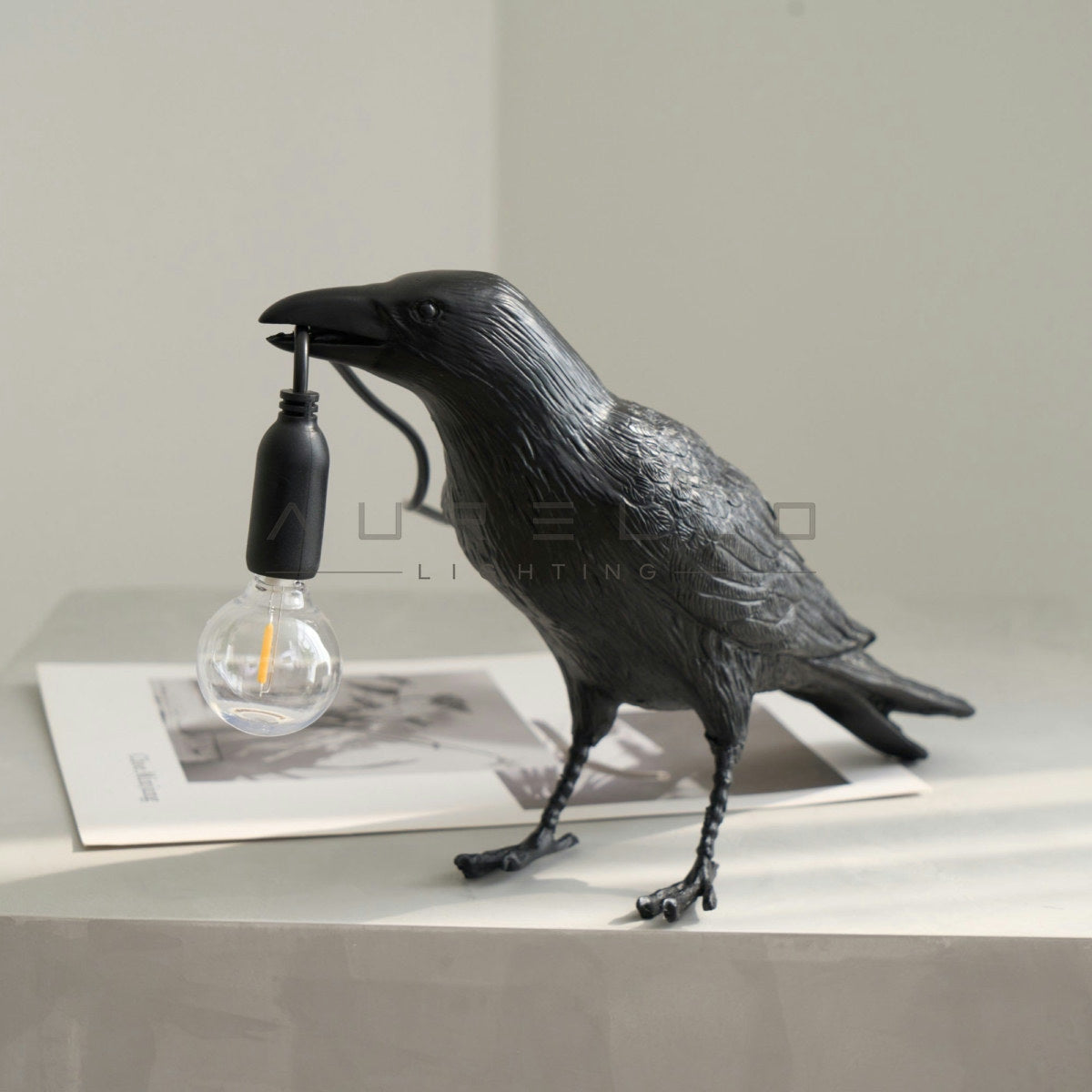 Raven Resin Table Lamp