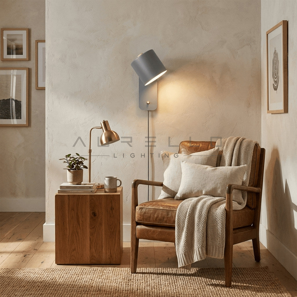 Rotatable Cylinder Plug-in Wall Lamp