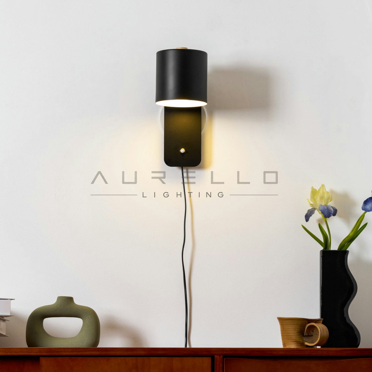 Rotatable Cylinder Plug-in Wall Lamp