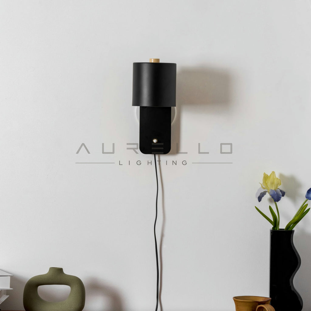 Rotatable Cylinder Plug-in Wall Lamp