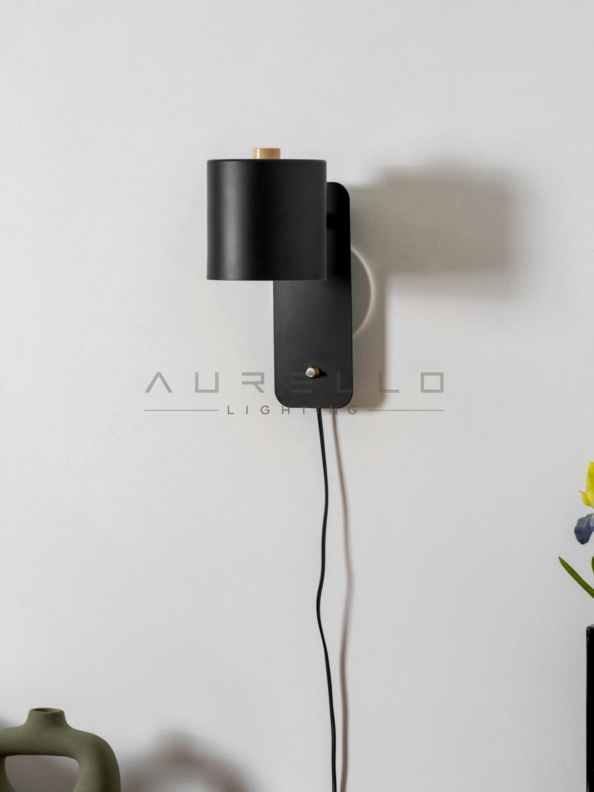 Rotatable Cylinder Plug-in Wall Lamp