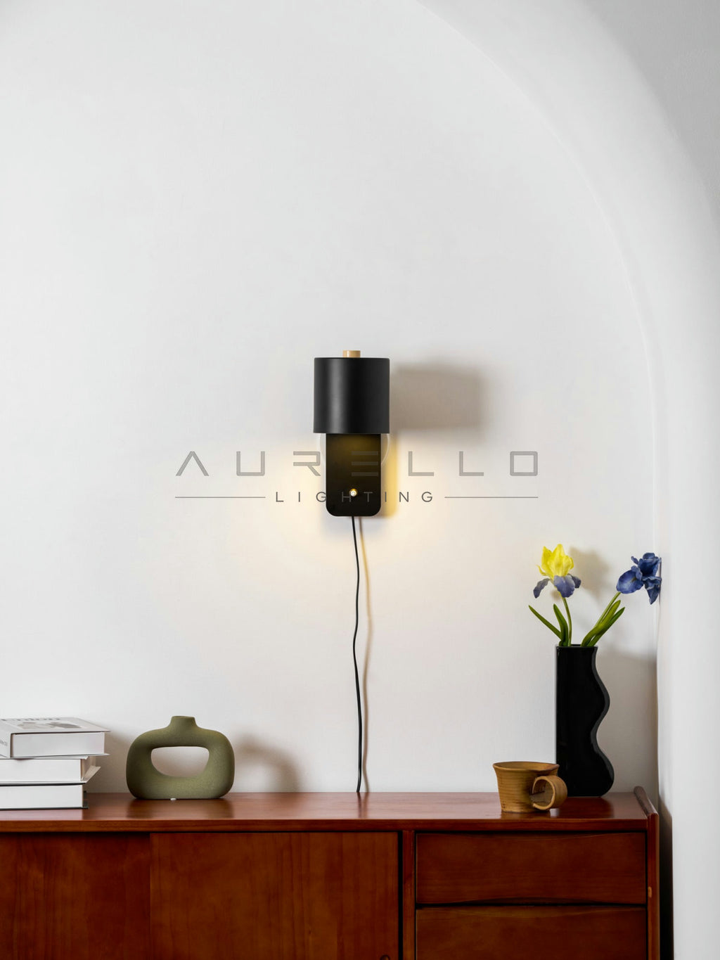 Rotatable Cylinder Plug-in Wall Lamp