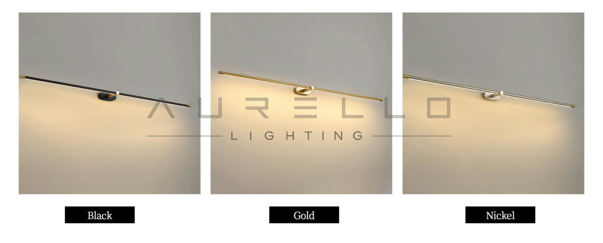 Minimalist Linear Rechargeable Wall Lamp depth options comparison