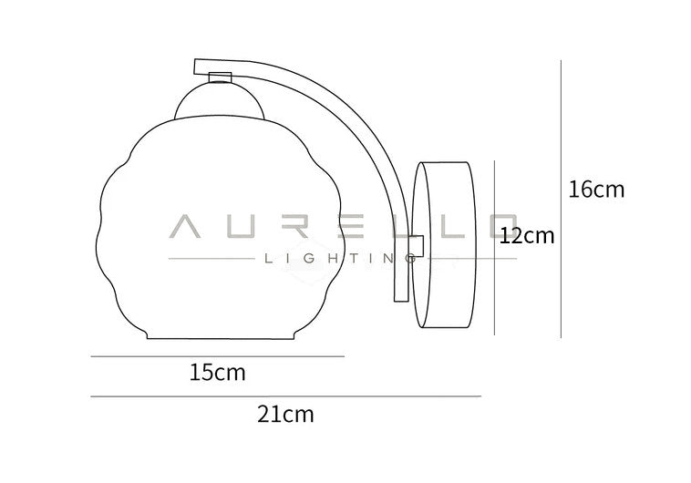 Art Deco Vintage Wall Lamp — size reference