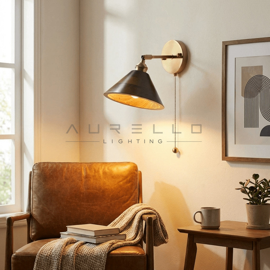 Vintage Wood Wall Lamp