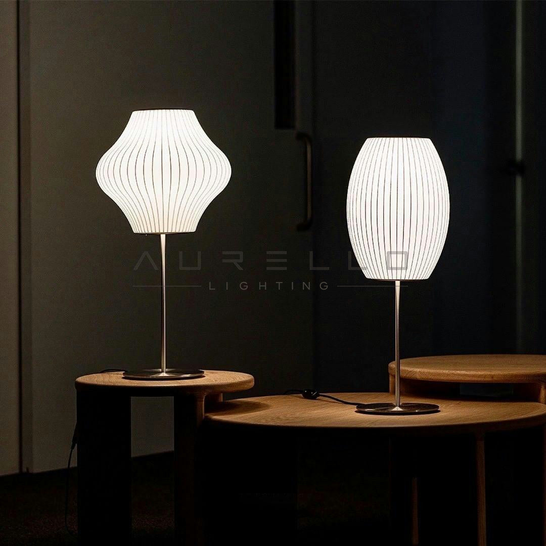 Faux Silk Bubble Table Lamp