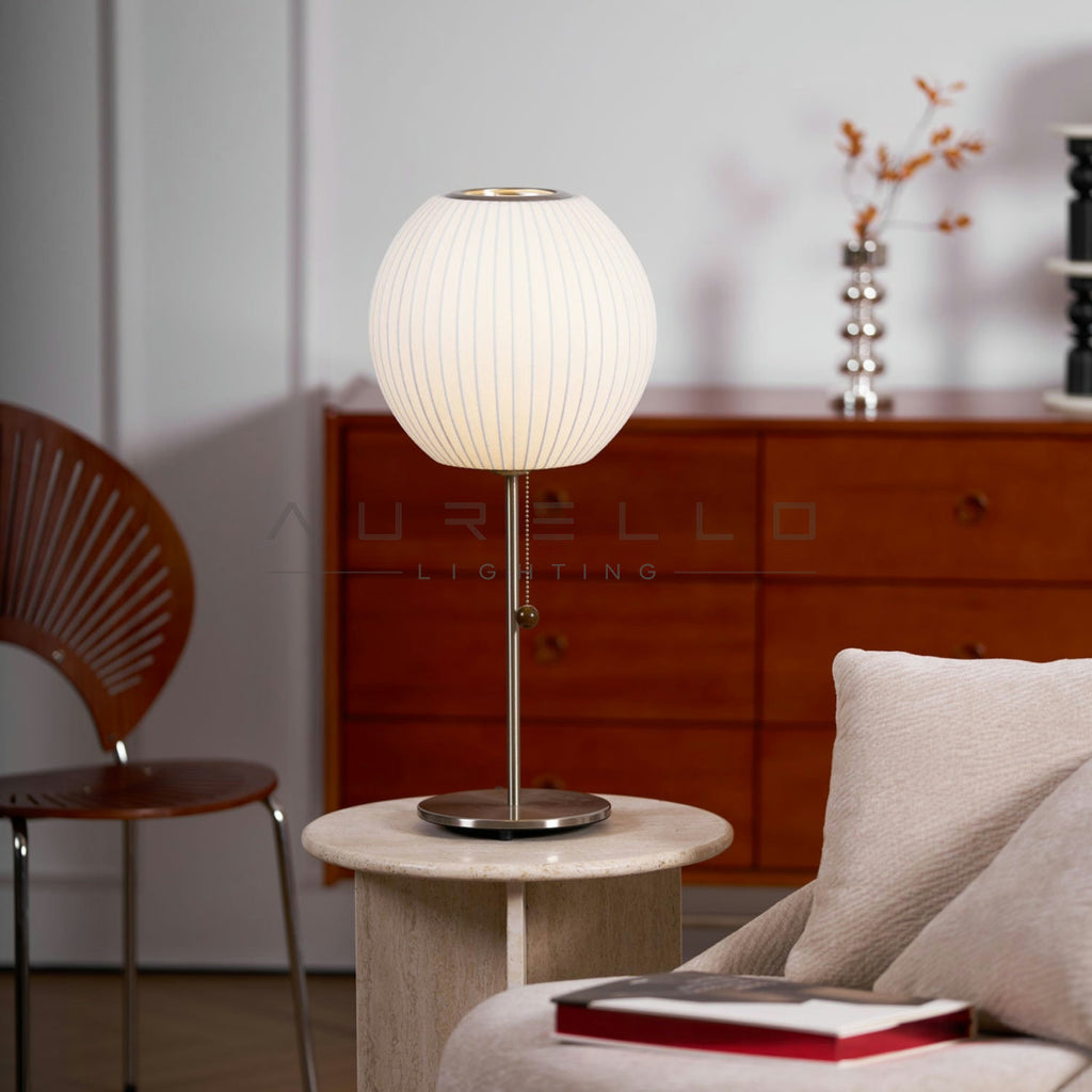 Faux Silk Bubble Table Lamp