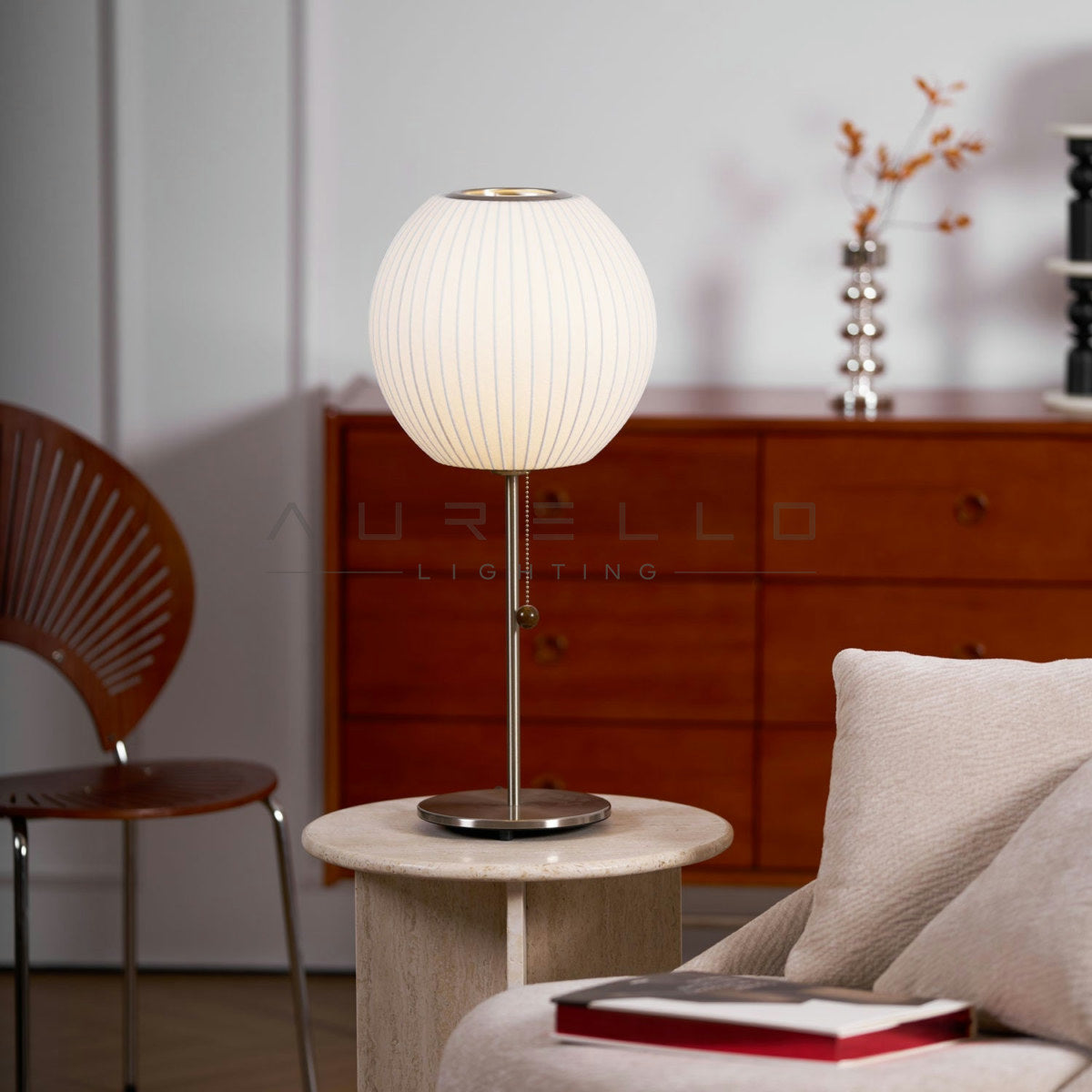 Faux Silk Bubble Table Lamp