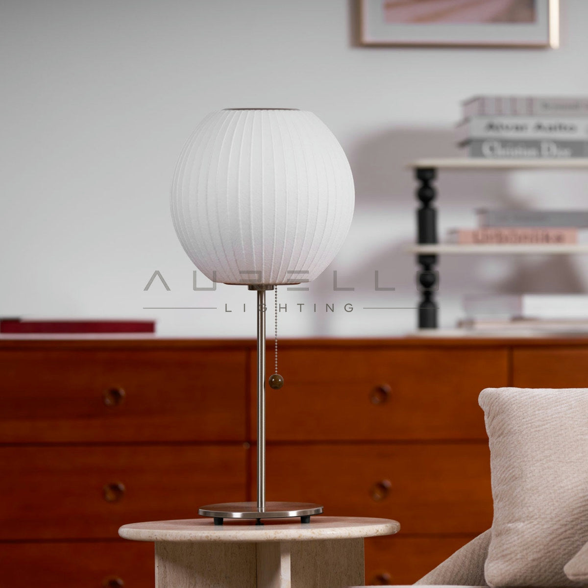 Faux Silk Bubble Table Lamp
