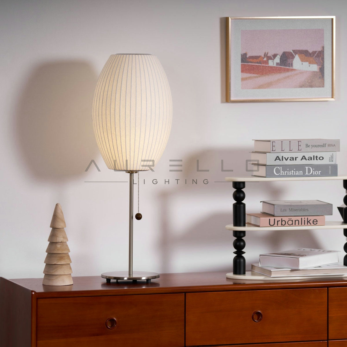 Faux Silk Bubble Table Lamp