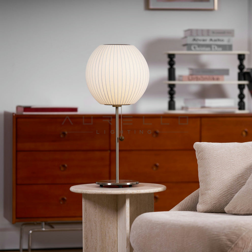 Faux Silk Bubble Table Lamp
