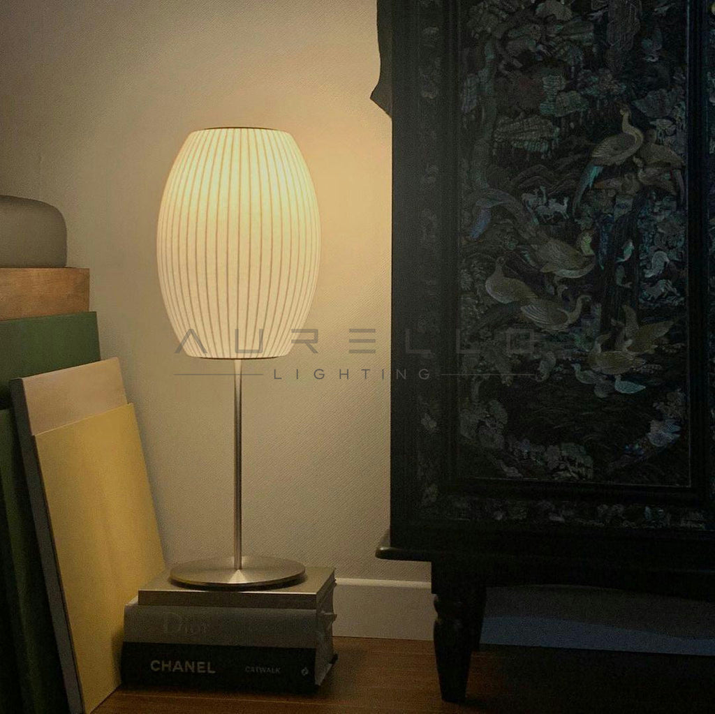 Faux Silk Bubble Table Lamp