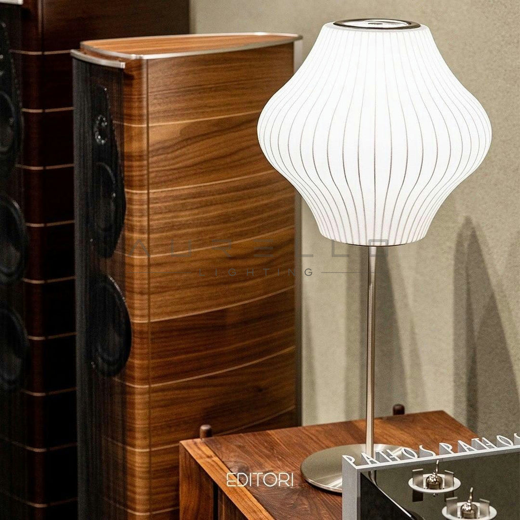 Faux Silk Bubble Table Lamp