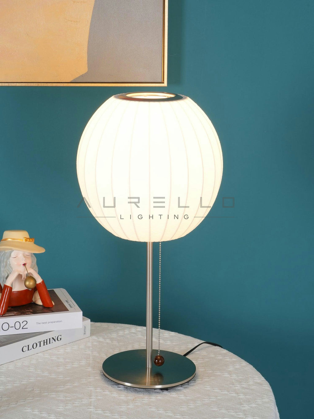 Faux Silk Bubble Table Lamp