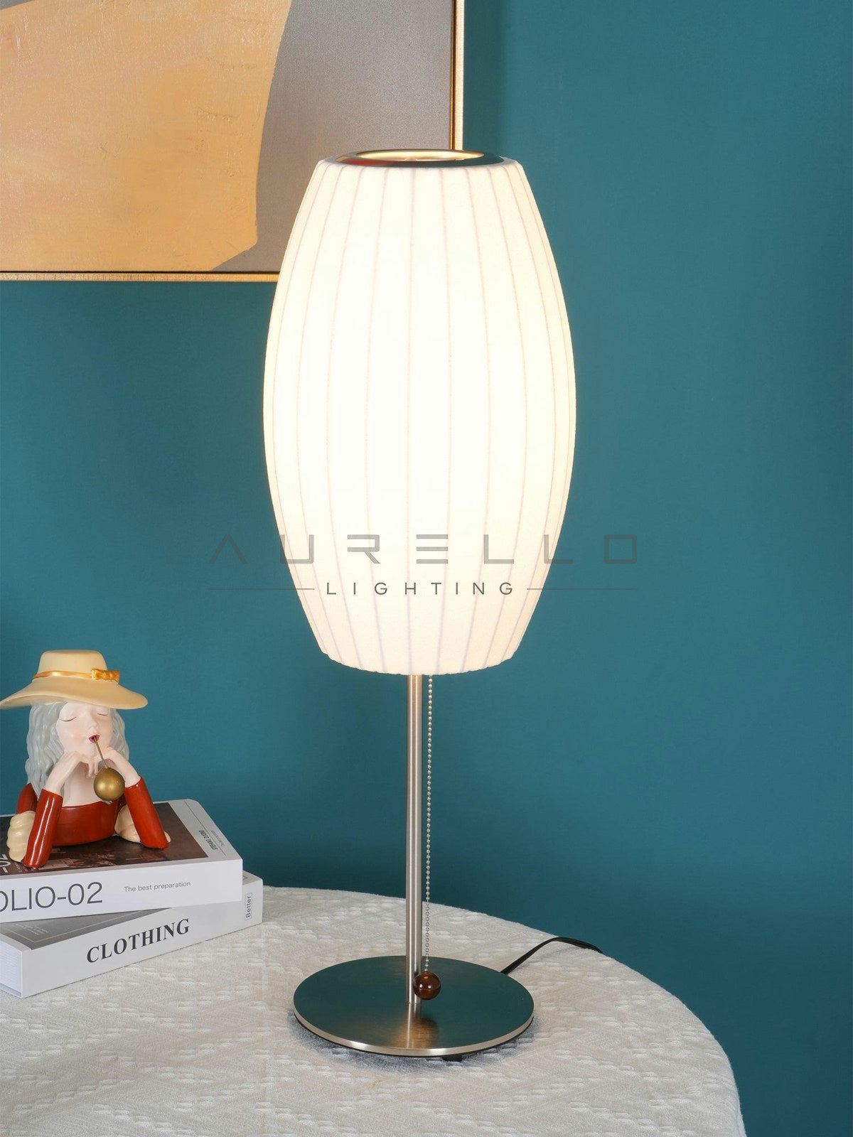 Faux Silk Bubble Table Lamp
