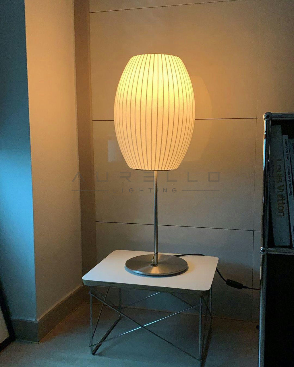 Faux Silk Bubble Table Lamp
