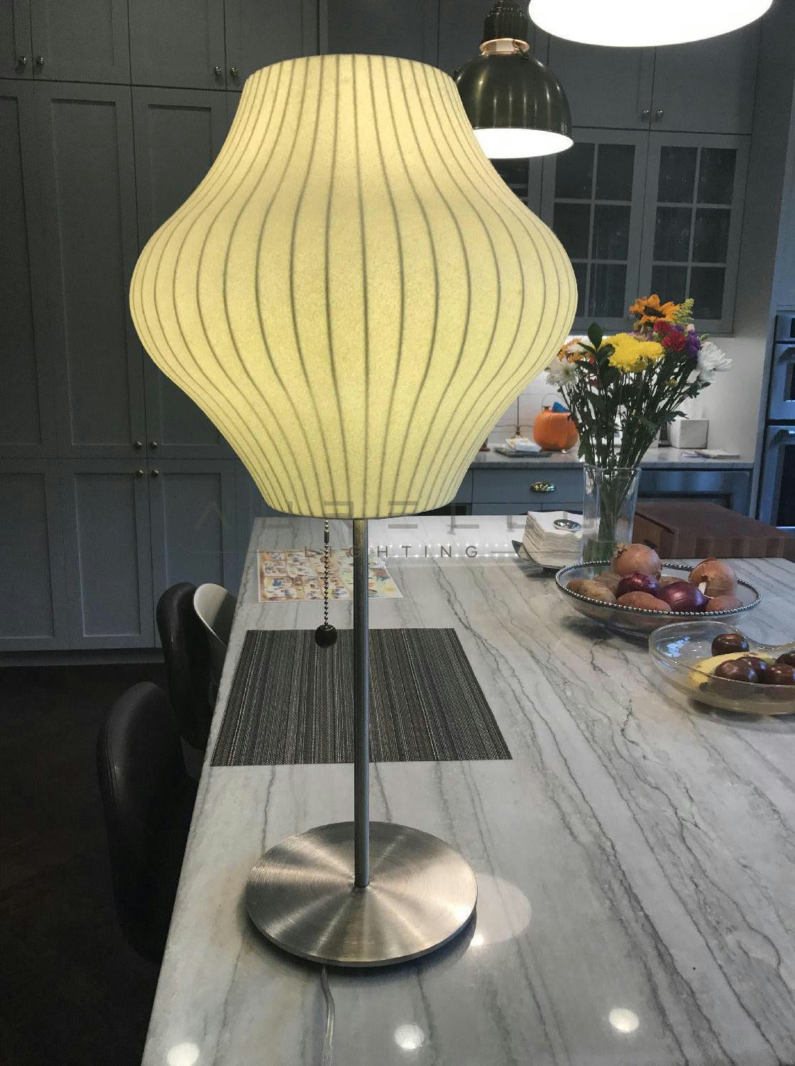 Faux Silk Bubble Table Lamp