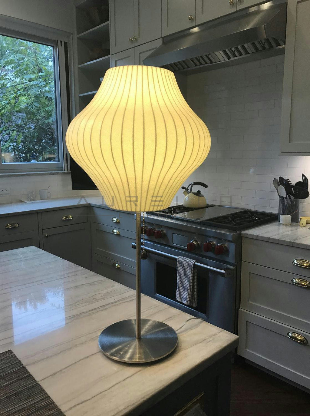 Faux Silk Bubble Table Lamp