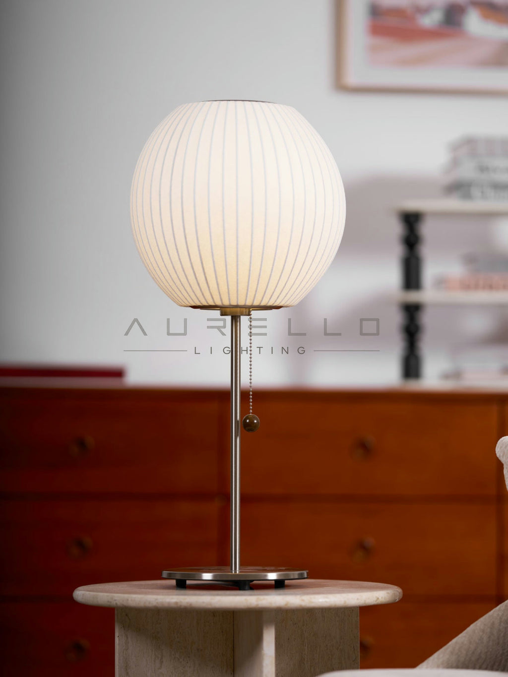 Faux Silk Bubble Table Lamp