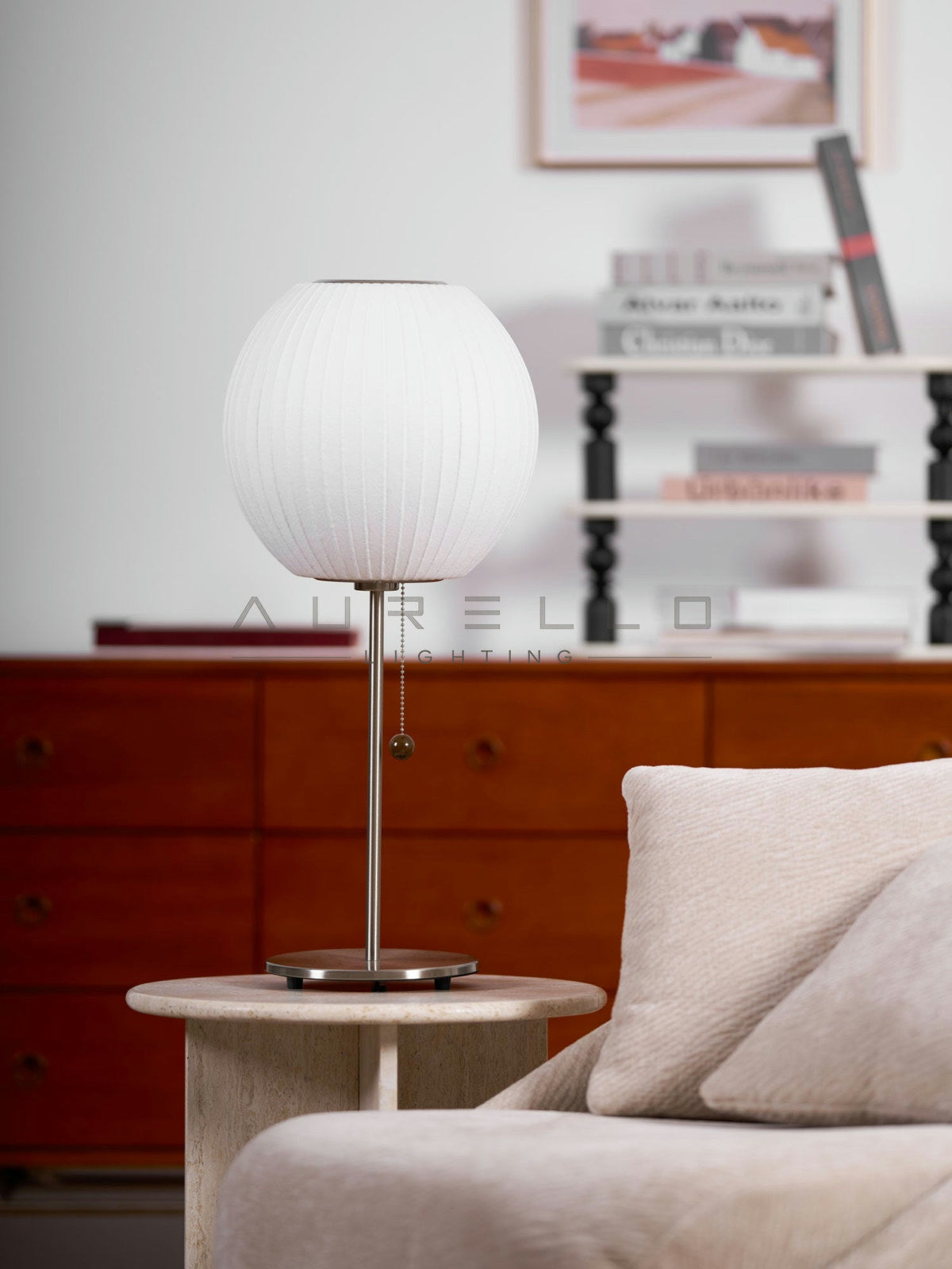 Faux Silk Bubble Table Lamp